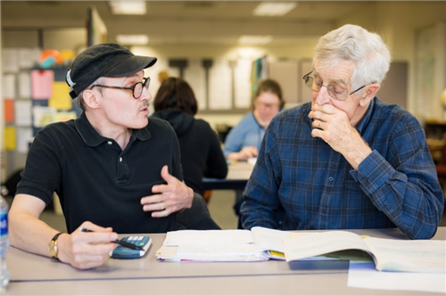 Students discuss preparing for the GED test 